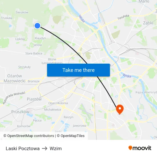Laski Pocztowa to Wzim map