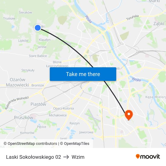 Laski Sokołowskiego to Wzim map