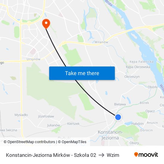 Konstancin-Jeziorna Mirków - Szkoła 02 to Wzim map