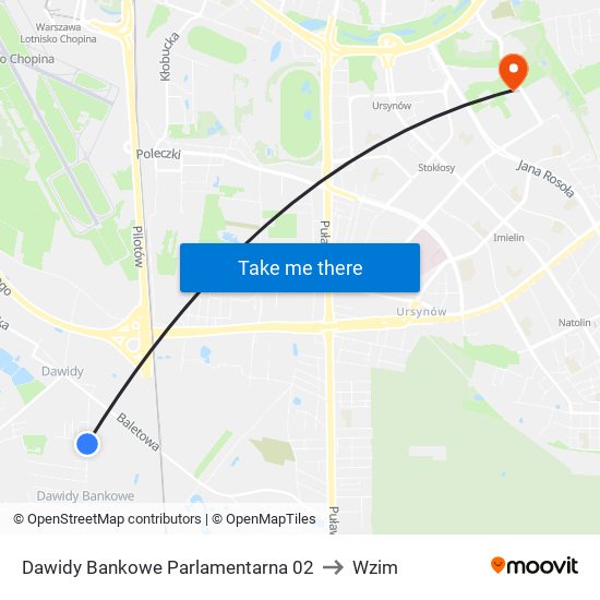 Dawidy Bankowe Parlamentarna to Wzim map