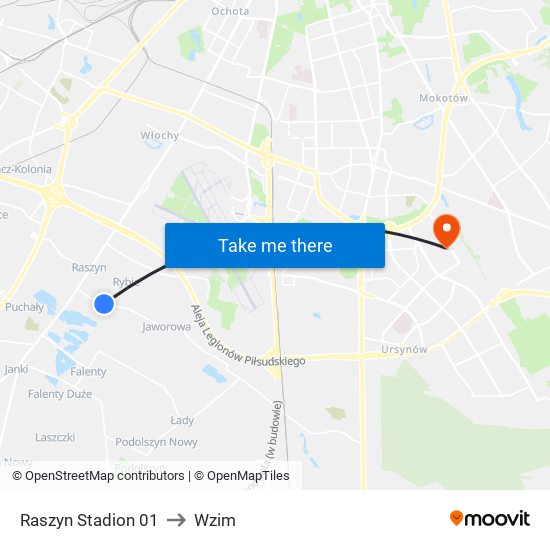 Raszyn Stadion 01 to Wzim map