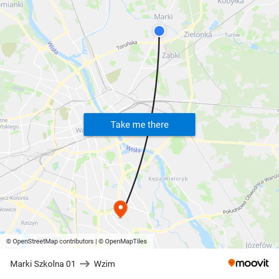 Marki Szkolna 01 to Wzim map
