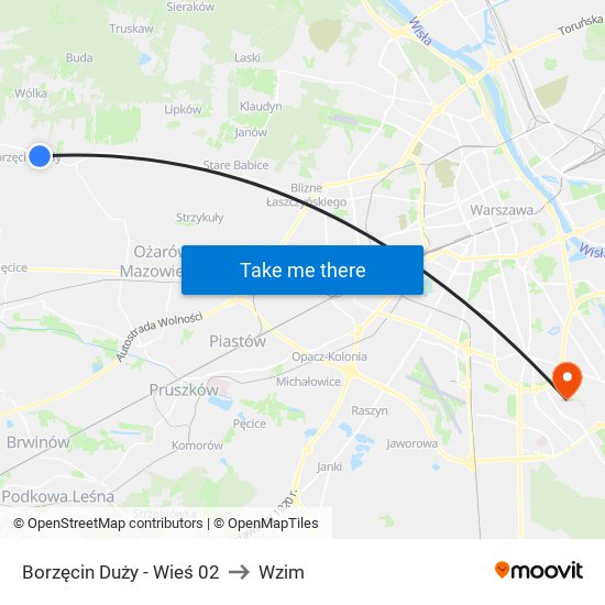 Borzęcin Duży - Wieś 02 to Wzim map