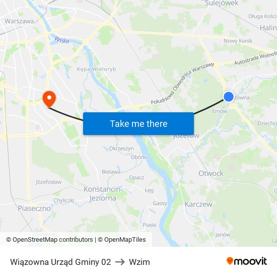 Wiązowna Urząd Gminy 02 to Wzim map