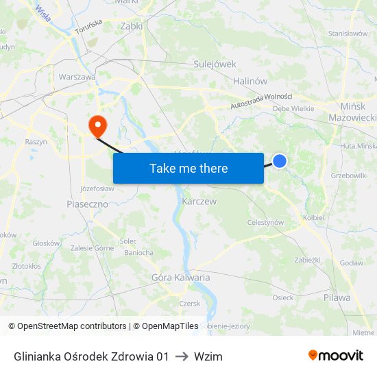 Glinianka Ośrodek Zdrowia 01 to Wzim map