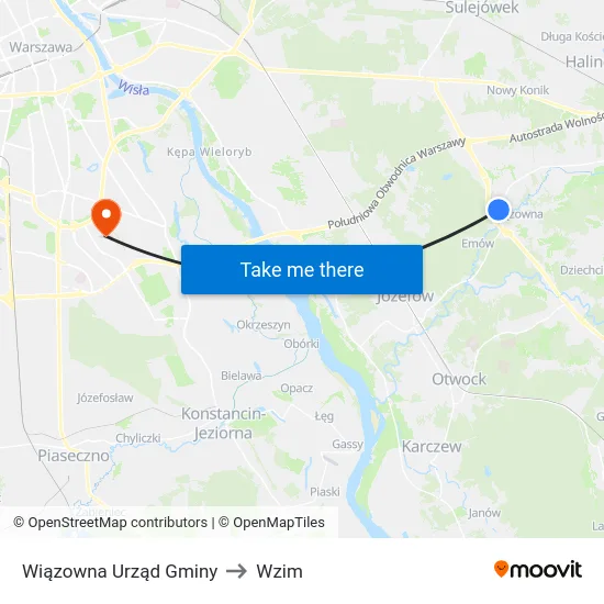 Wiązowna Urząd Gminy to Wzim map