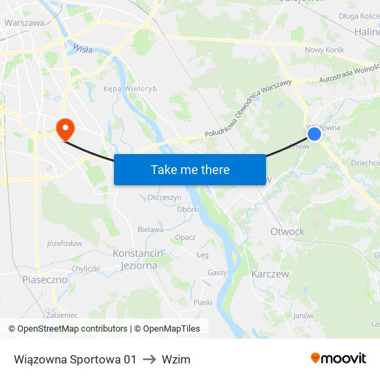 Wiązowna Sportowa 01 to Wzim map