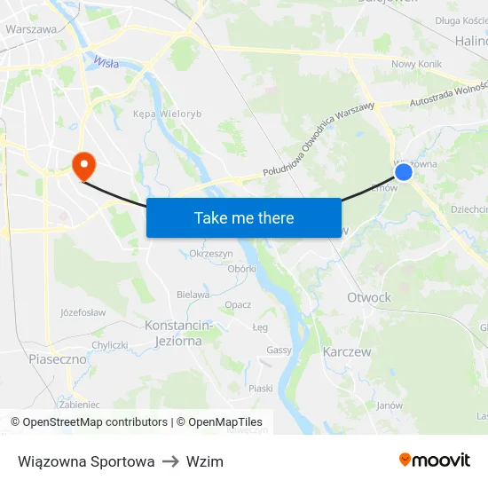 Wiązowna Sportowa to Wzim map