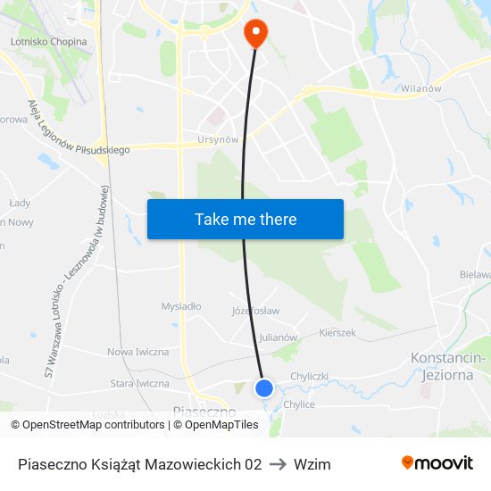 Piaseczno Książąt Mazowieckich 02 to Wzim map