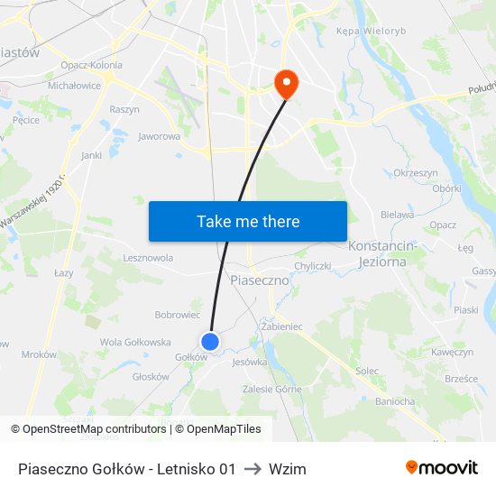 Piaseczno Gołków - Letnisko 01 to Wzim map