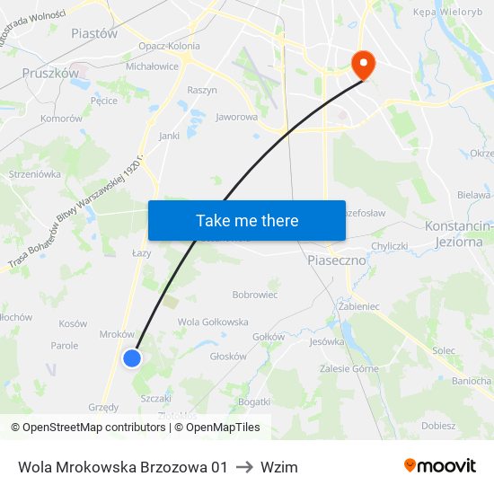 Wola Mrokowska Brzozowa 01 to Wzim map