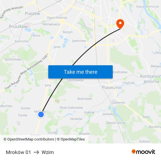 Mroków 01 to Wzim map