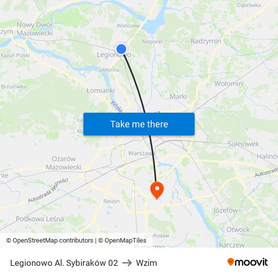 Legionowo Al. Sybiraków 02 to Wzim map