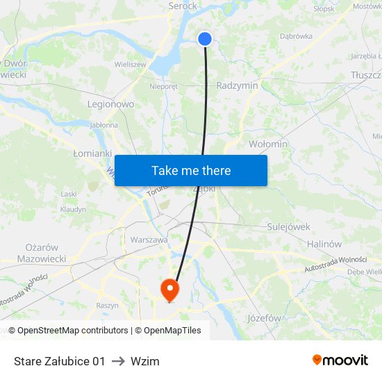 Stare Załubice 01 to Wzim map