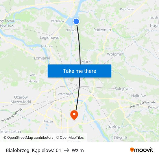 Białobrzegi Kąpielowa 01 to Wzim map