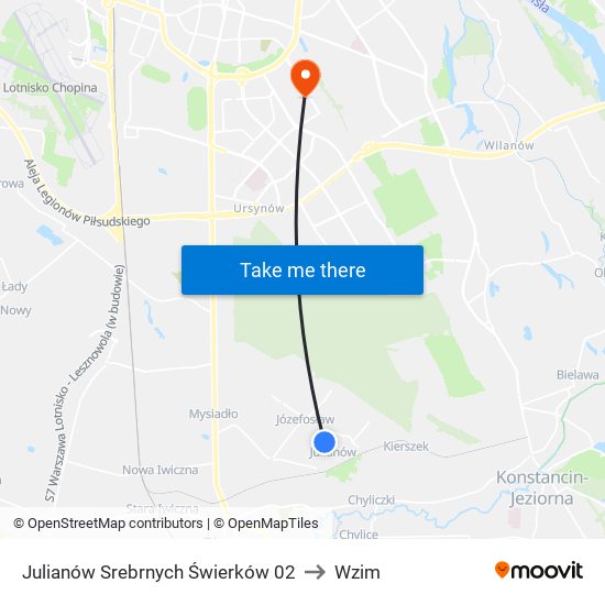 Julianów Srebrnych Świerków 02 to Wzim map