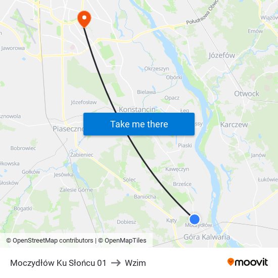 Moczydłów Ku Słońcu 01 to Wzim map