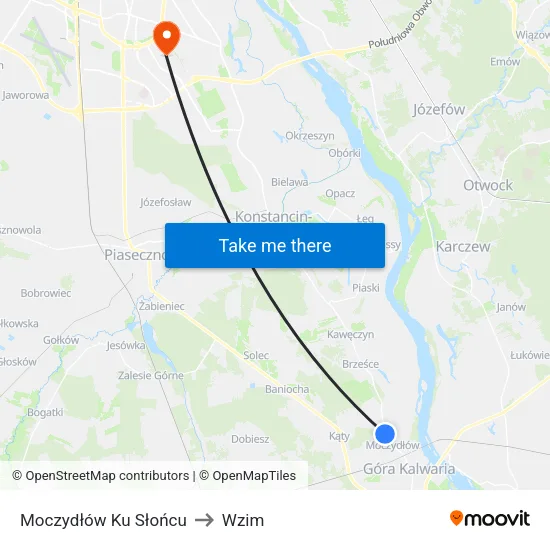 Moczydłów Ku Słońcu to Wzim map