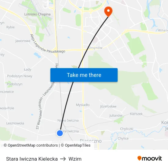 Stara Iwiczna Kielecka to Wzim map