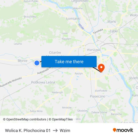 Wolica K. Płochocina 01 to Wzim map