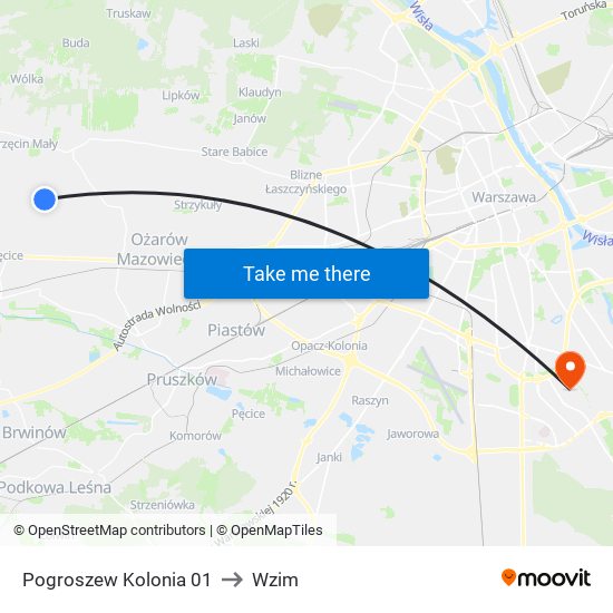 Pogroszew Kolonia 01 to Wzim map