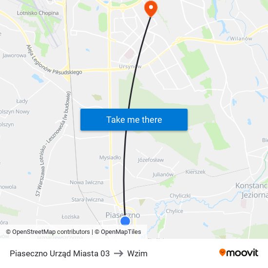 Piaseczno Urząd Miasta 03 to Wzim map