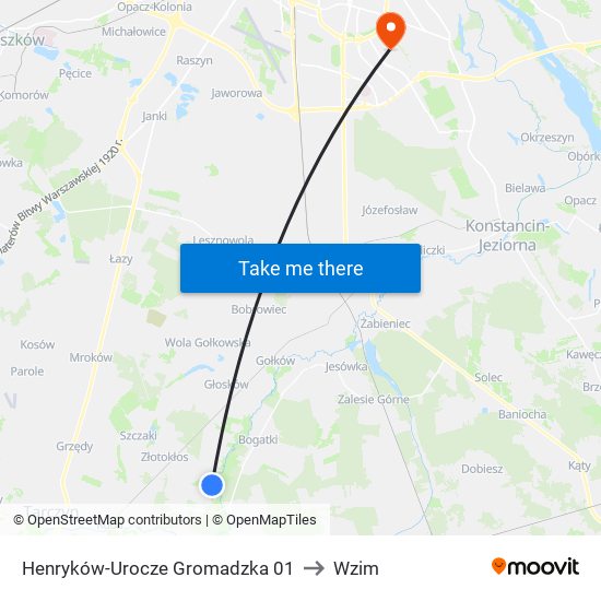 Henryków-Urocze Gromadzka 01 to Wzim map