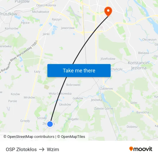 OSP Złotokłos to Wzim map