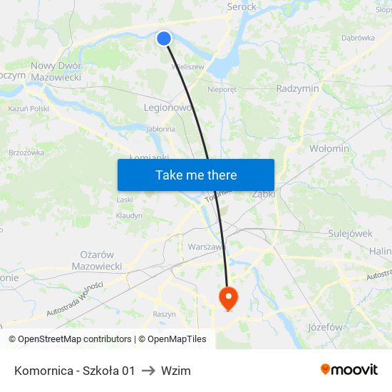 Komornica - Szkoła 01 to Wzim map