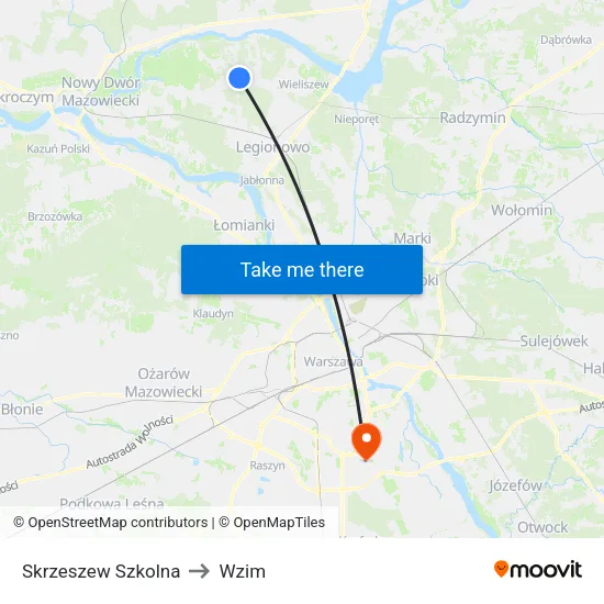 Skrzeszew Szkolna to Wzim map