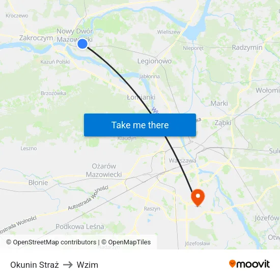 Okunin Straż to Wzim map