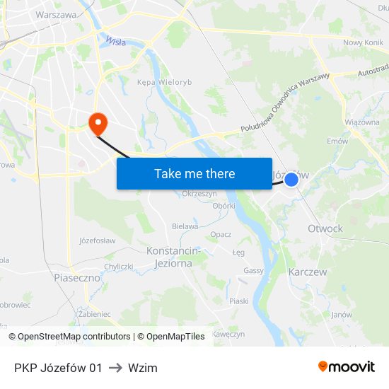 PKP Józefów 01 to Wzim map