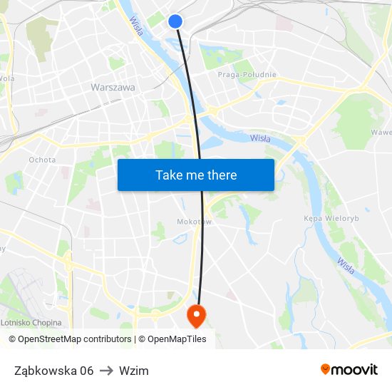 Ząbkowska to Wzim map