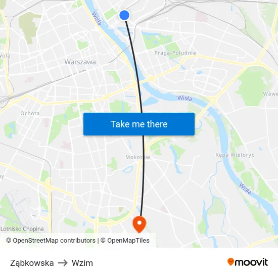 Ząbkowska to Wzim map