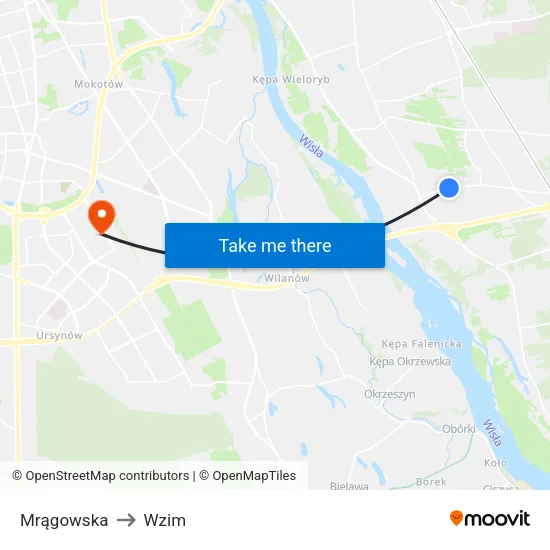 Mrągowska to Wzim map