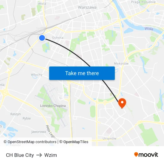 CH Blue City to Wzim map