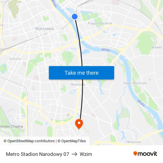 Metro Stadion Narodowy 07 to Wzim map