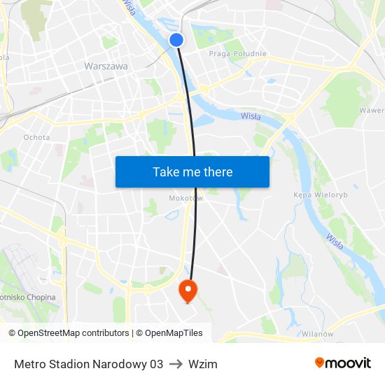 Metro Stadion Narodowy 03 to Wzim map