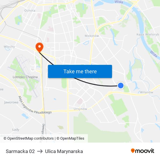 Sarmacka 02 to Ulica Marynarska map