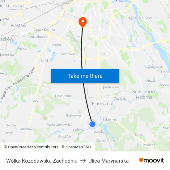 Wólka Kozodawska Zachodnia to Ulica Marynarska map