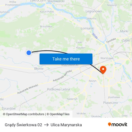 Grądy Świerkowa 02 to Ulica Marynarska map