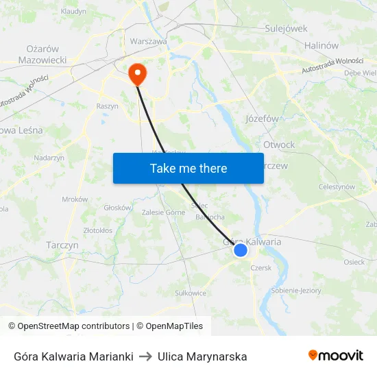 Góra Kalwaria Marianki to Ulica Marynarska map