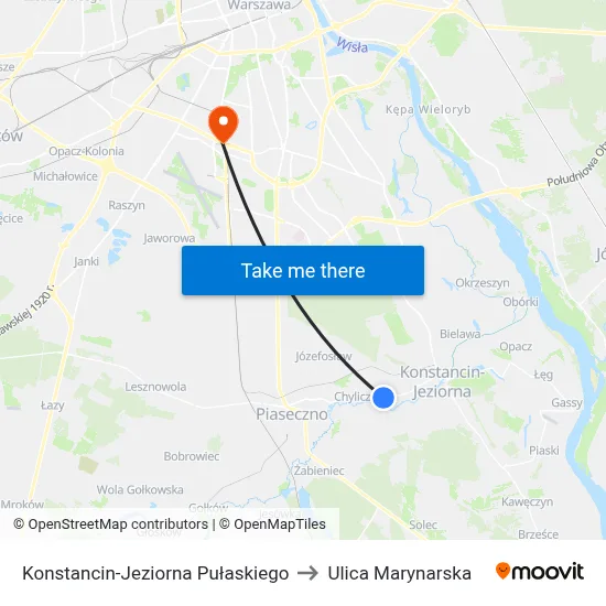 Konstancin-Jeziorna Pułaskiego to Ulica Marynarska map