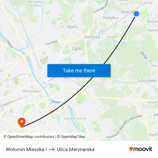Wołomin Mieszka I to Ulica Marynarska map