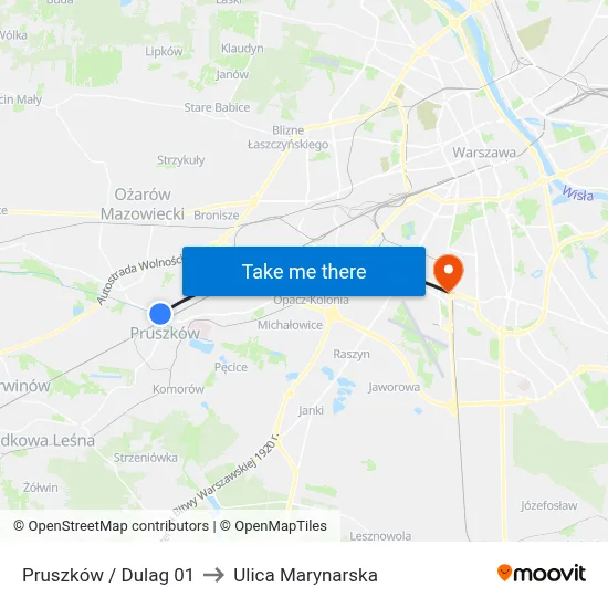Pruszków / Dulag 01 to Ulica Marynarska map