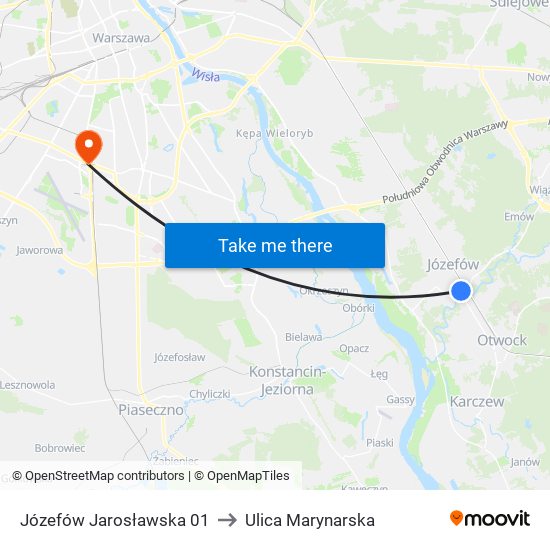 Józefów Jarosławska 01 to Ulica Marynarska map