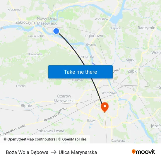 Boża Wola Dębowa to Ulica Marynarska map