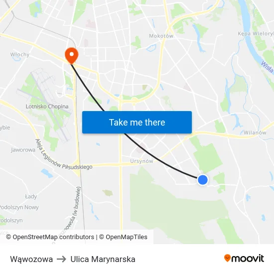 Wąwozowa to Ulica Marynarska map