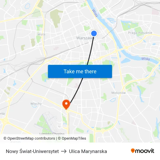 Nowy Świat-Uniwersytet to Ulica Marynarska map