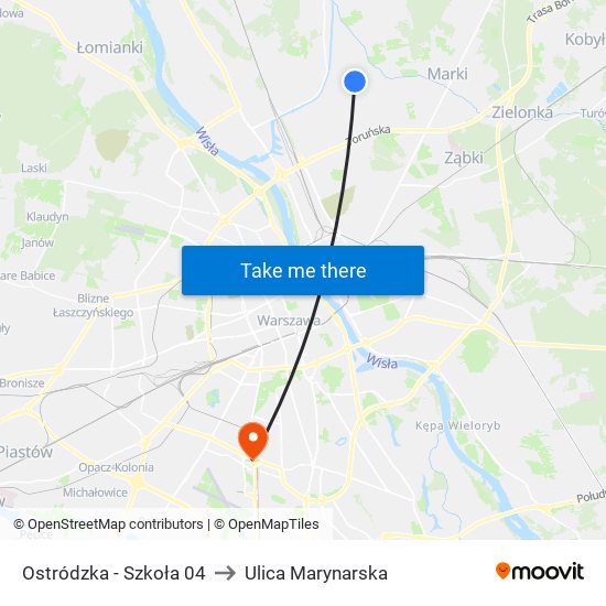 Ostródzka - Szkoła 04 to Ulica Marynarska map